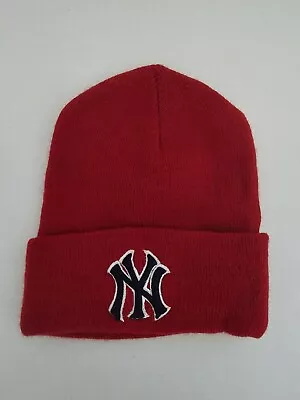 VTG MLB New York Yankees LOGO Knit Cuffed Beanie Hat American Needle NEW NWOT • $19.95