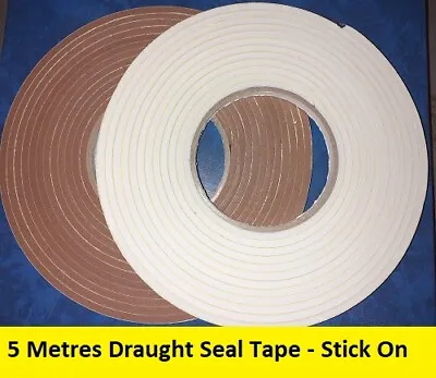 Draught Seal Foam Tape - Brown Or White - Excluder & Insulation - Window & Door • £3.95