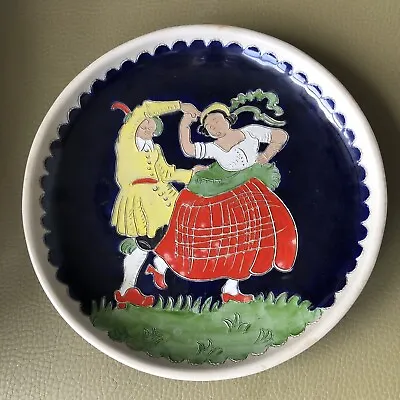 Cobalt Blue Wall Plate Charger Merkelbach Grenzhausen Germany  Dancing Couple • $36