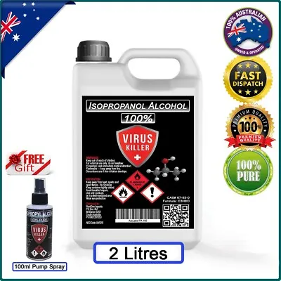 $15.50 • Buy Isopropyl Alcohol IPA 100% Pure Isopropanol Rubbing Alcohol 2ltr + Free Gift
