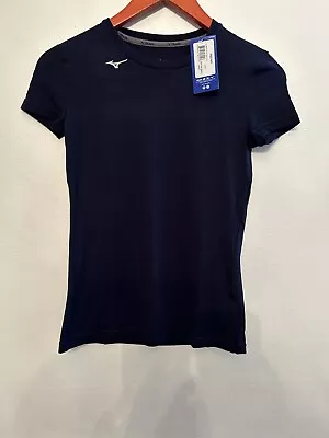 Mizuno Performance Top Blouse Size XXS Black Short Sleeve Solid Basic Sports New • $25