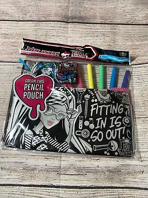 Monster High Velvet Art Pencil Pouch Zippered Pencil Case Authentic Bag Markers • $19.99