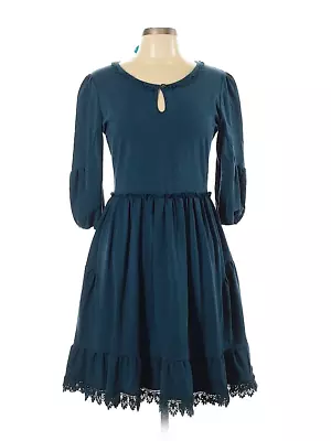 Matilda Jane M Stretch Teal Blue Dress Make Believe Hold The Key 3/4 Sleeves • $24.20