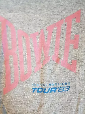 £145 • Buy David Bowie Sweatshirt Original Serious Moonlight Tour 1983 Medium 