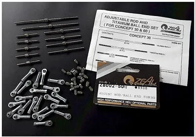 Vintage Kyosho Concept 60 30 RC Helicopter Opt'L Titanium Rod Ball End ZEAL Kalt • $49.94