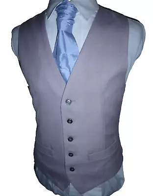 Men's Suit Waistcoat Lilac Grey Colour Vest Best Man Groom Morning Wedding 42 • $12.42