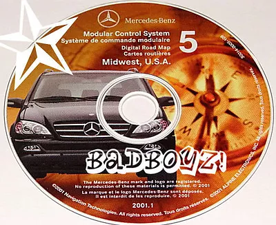 2001 02 Mercedes Benz M Ml Ml320 Ml430 Ml55 Navigation Map Nav Disc Cd 5 Midwest • $26.02