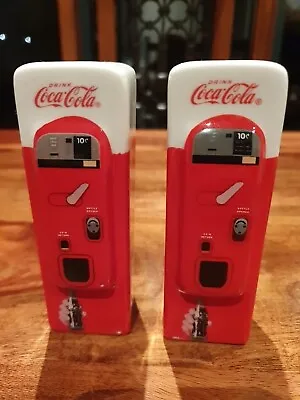 Coca Cola Ceramic Vending Machine Salt & Pepper Shakers • £20