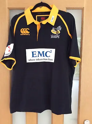 London Wasps Canterbury  Rugby Shirt Signed Riki Flutey 2011/12 -  Adults Large • £28