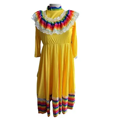 Spanish Mexican Dance Dress Costume Fiesta Reenactment Day Of The Dead Child L • $19.99