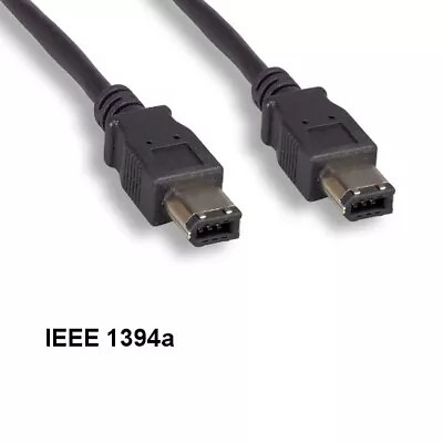 KNTK 6ft IEEE-1394a 6 To 6 Pin Cable Firewire 400Mbps ILINK DV PC Cord Black • $11.76