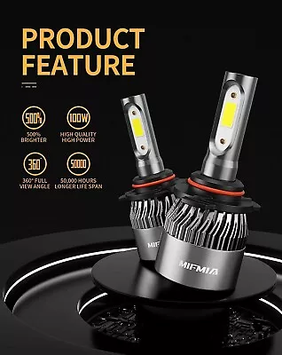 9007 LED Headlight Bulbs Conversion Kit White High Beam Replace Halogen 15000LM • $9