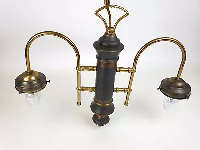 Vintage Hanging Pool Table Light Billiards Swag 2-Bulb Without Shades Unique 70s • $62.99