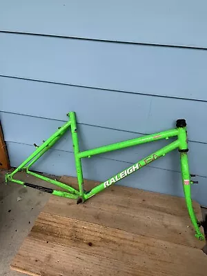 Old Mid School 18” Lime Green Splatter U.S.A-Made  Raleigh Tactic MTB Frame-4130 • $80