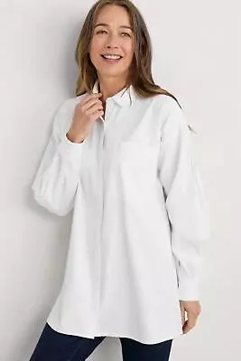 £16.99 • Buy Seasalt Womens Shirt White Organic Cotton Long Line Curved Hem Relaxed Fit