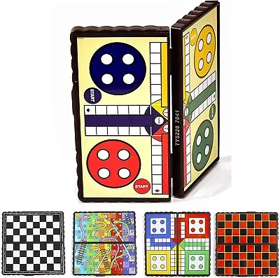 4 Mini Magnetic Games Travel Games For Kids Including Chess Ludo Snake Ladders • £4.49