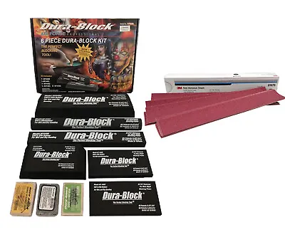 $79.95 • Buy 6pc Dura-Block Sanding Block Kit AF44A With 25ct 3M Stikit Sandpaper 01679 P80