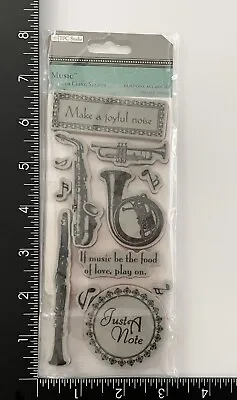 TPC Studios Music Notes Instruments Cling Rubber Stamps Set • $3.99