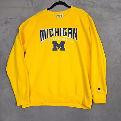 Michigan Wolverines Sweatshirt Adult Large Yellow Logo Champion EUC Wore Once • $20