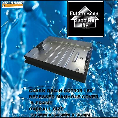 CLARK DRAIN RECESSED BLOCK PAVING MANHOLE COVER CD790R/80 600mm X 450mm X 80mm  • £64.55