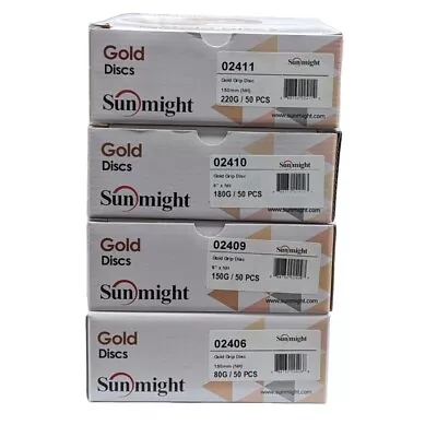 Sunmight Gold Hook It 6  DA Abrasive Automotive Sandpaper 80-220 Grit 50/Box • $107.77