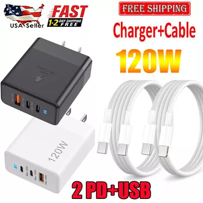 120W Fast Phone Charger Multi-Port Type-C+USB Fast Charging Block With Indicator • $5.99