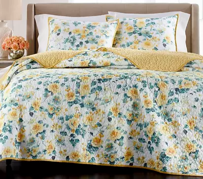 Martha Stewart Collection Garden Floral Full/Queen Reversible 100% Cotton Quilt • $89