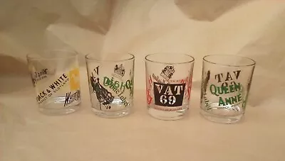 4 Vintage Whisky Glasses For Haig Long John White Horse Vat 69 And More • £16.99