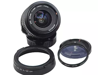 Minolta MD NMD 28mm F/2.8 Wide Angle MF Lens W/ Hood Filter & Caps • $69.99
