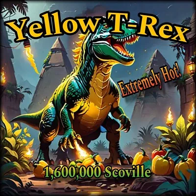 Yellow T-Rex Pepper (8 Seeds) Dangerously HOT!  1600000 Scoville!!! 🔥 🔥 🔥  • $2.25