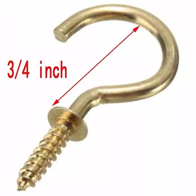 Brass Key Cup Hooks Screws Plant Coat Hanger Jewelry Display Holder • $4.78