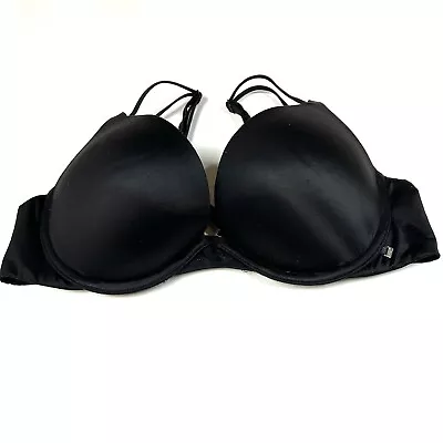 Very Victorias Secret 34C Pushup Bra Padded Solid Black Underwire #1815 • $9.57