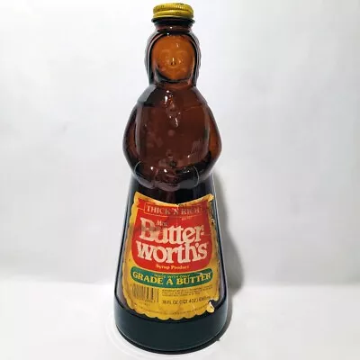 Mrs. Butterworth's Glass Syrup Bottle With Label & Metal Cap 32 Oz Vintage • $22.99