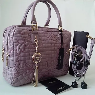 Nwt $3455 Versace Vanitas Demetra Barocco Quilt Leather Handbag Lilac Italy • $2765