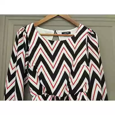 My Michelle Red Black White Chevron Stripe Dress S Zig Zag • $12