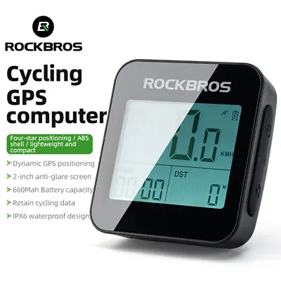 ROCKBROS GPS Bike Computer Waterproof Wireless Bicycle Cycling Speedometer LCD • $49.14