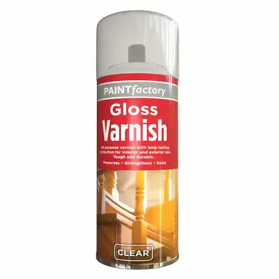 £31.99 • Buy Clear Gloss Varnish Spray Can Interior Exterior Aerosol Spray Varnish All Purpos