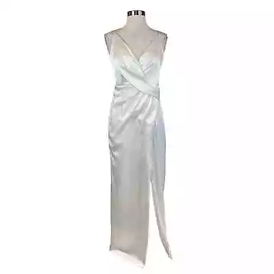 Aidan Mattox Women's Formal Dress Size 12 White Satin Sleeveless Evening Gown • $69.99