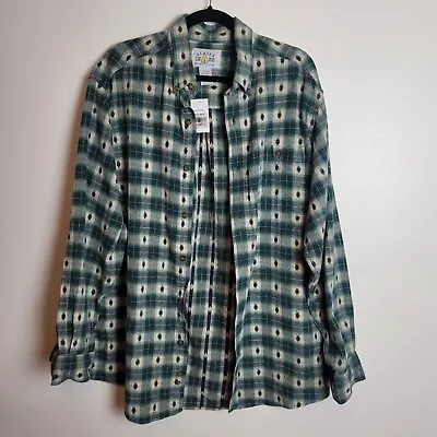 NWT Vintage Plaid Flannel Button Up Shirt Size Large Alaska Wilderness Gear • $24.99