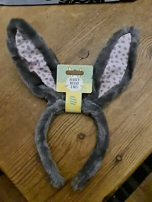 X 1 Pair Fluffy Bunny Rabbit Ears Headband Fancy Dress/party/ Toy • £2.99