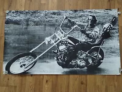 VINTAGE EASY RIDER MOTORCYCLE POSTER  Peter Fonda   CHOPPER   LAS VEGAS  1969 • $125