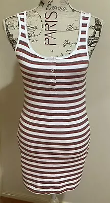 Vintage -miss Shop- Stretch Striped Singlet Bodycon Dress- S • $10