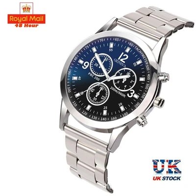 £4.52 • Buy Mens Luxury Leather Wrist Watch Date Analogue Quartz Wrist Waterproof Watches UK