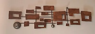 Mid-Century Brutalist/Atomic Metal Wall Sculpture • $449