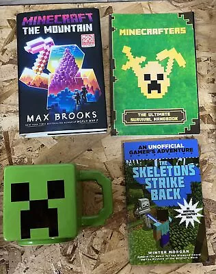 Minecraft Lot 7 Book And Creeper Face Ceramic Mug Coffee Lot Gamers Minecrafters • $19.95