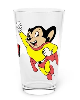 Mighty Mouse Pint Glass 16oz - Terrytoons - Retro Cartoon  • $21.99