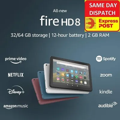 $155 • Buy 2020 AMAZON FIRE HD 8 WiFi TABLET 8  32Gb 10th Gen HD8 Kindle