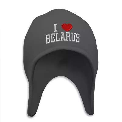 Ear Flap Beanie For Men & Women I Love Belarus Acrylic Skull Cap Helmet Hats • $19.99