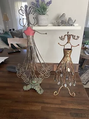 2  Metal Wire Dress Form Jewelry Stand Holder Display Mannequin Shabby Chic • $29.99