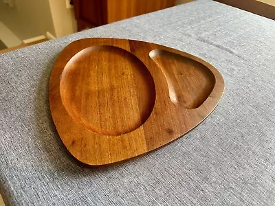 Vintage Mid Century Modern Large Teak Wood Serving Appetizer Tray • $40